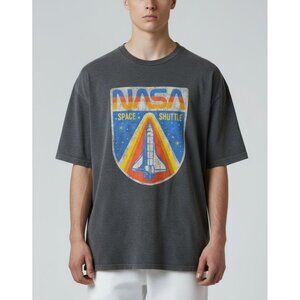 NASA Space Shuttle Graphic T-Shirt Dark Heather Gray By Fifth Sun Size L